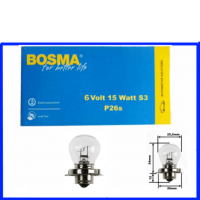Bosma Glühlampe 6 Volt 15 Watt S3 P26s