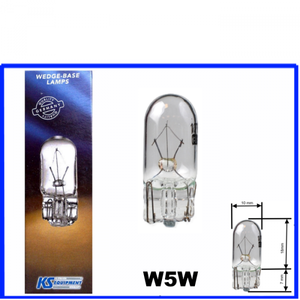 KS Equipment Glassockellampe 24 Volt 5 Watt W5W T10 W2,1x9,5d