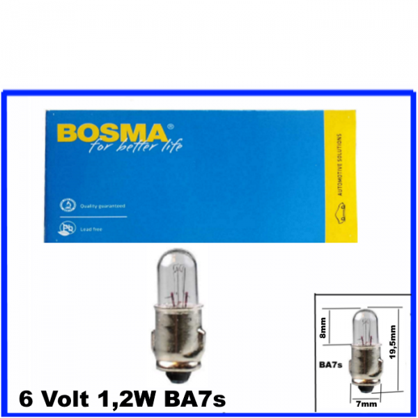 Bosma Kugellampe 6 Volt 1,2 Watt BA7s