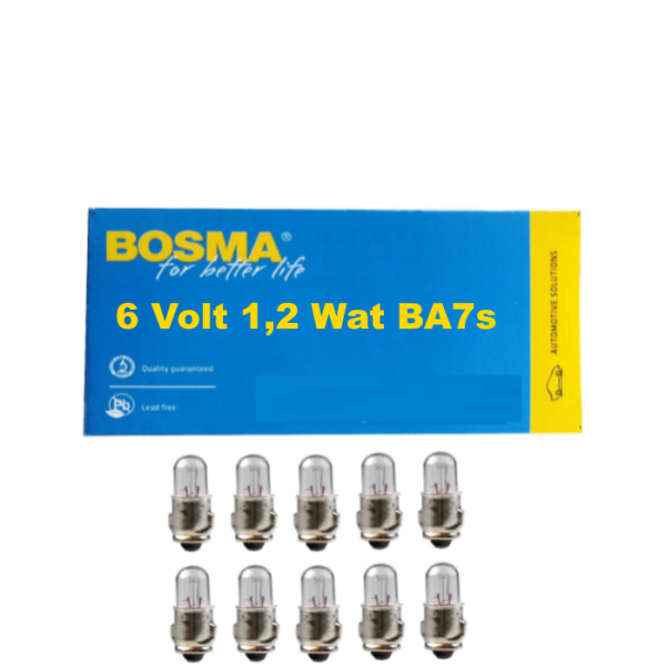 10 Stück Bosma Kugellampe 6 Volt 1,2 Watt BA7s