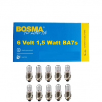 10 Stück Bosma Kugellampe 6 Volt 1,5 Watt BA7s