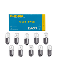 10 Stück Bosma Kugellampe 6 Volt 4 Watt BA9s T4W
