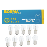 10 Stück Bosma Kugellampe 6 Volt  21 Watt P21W  BA15s