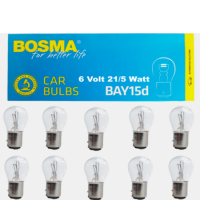 10 Stück Bosma Kugellampe 6 Volt 21/5 Watt P21/5W  BAY15d