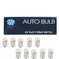 10 Stück M-Tech Kugellampe 24 Volt 5 Watt R5W BA15s