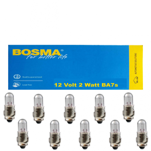 10 Stück Bosma Kugellampe 12 Volt 2 Watt BA7s