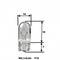 10 Stück Bosma Glassockellampe 24 Volt 3 Watt W3W T10 W2,1x9,5d