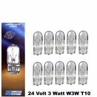 10 Stück KS Equipment Glassockellampe 24 Volt 3 Watt W3W T10 W2,1x9,5d