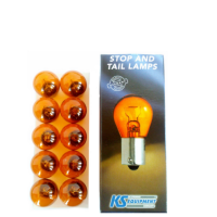 10 Stück KS Equipment Kugellampe 12 Volt 21 Watt PY21W BAU15s amber orange