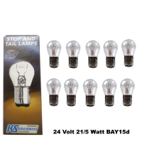 10 Stück KS Equipment Kugellampe 24 Volt 21/5 Watt P21/5W BAY15d