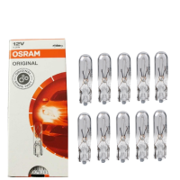 10 Stück Osram Glassockellampe 12 Volt 1,2 Watt T5 W2x4,6d