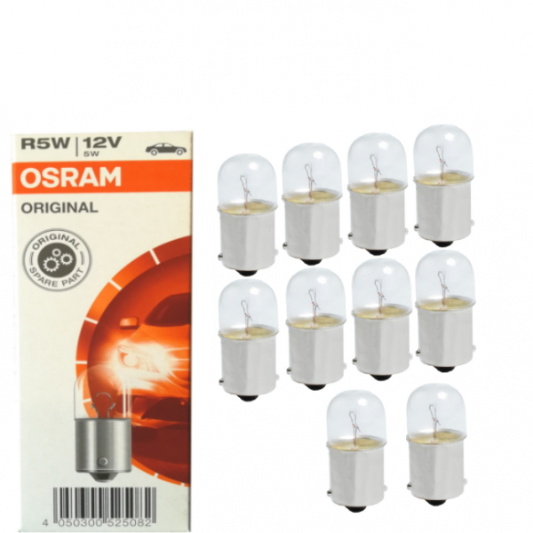 10 Stück Osram Kugellampe 12 Volt 5 Watt BA15s R5W