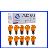 10 Stück M-Tech Kugellampe 12 Volt 21 Watt PY21W BAU15s amber orange
